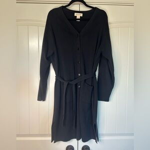 Bechamel Navy Long Cotton Sweater Cardigan. Size Large.